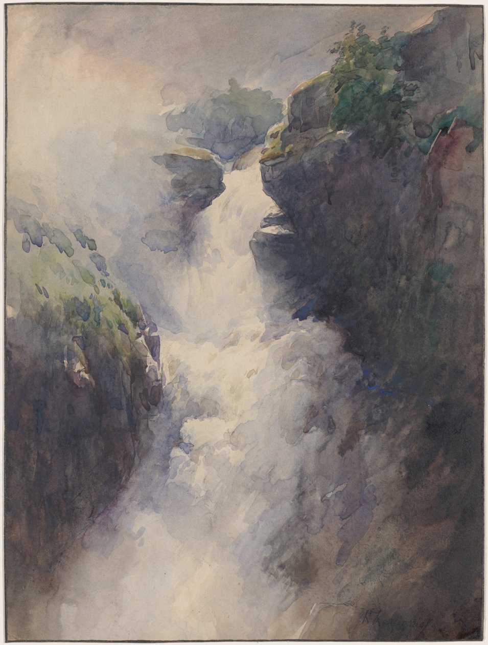 Une cascade dans les montagnes - Henri-Joseph Harpignies