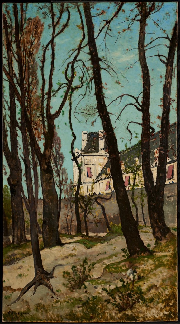 Vue du Louvre, avec la Grande Galerie et le Pavillon de Flore - Henri-Joseph Harpignies