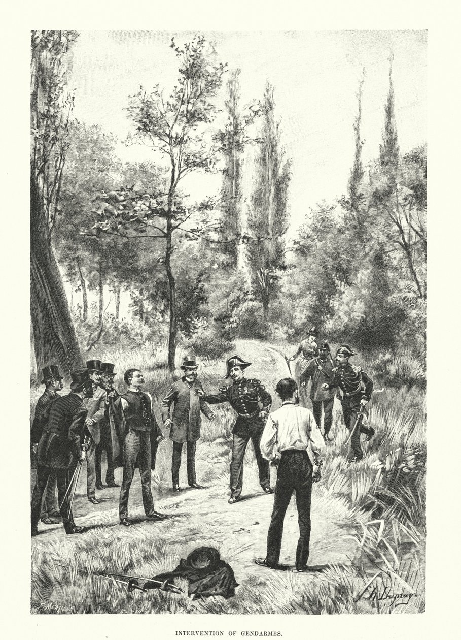 Intervention des gendarmes (gravure) - Henri-Louis Dupray