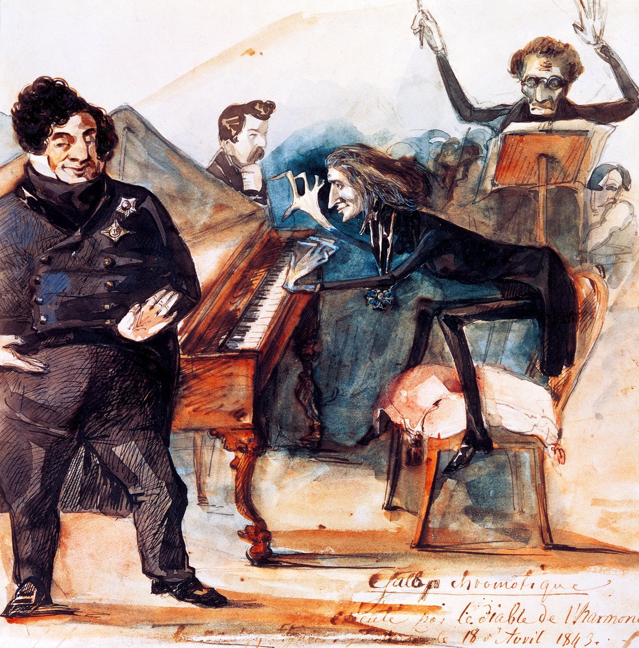 Caricature de Franz Liszt - Henri (1814-82) Lehmann