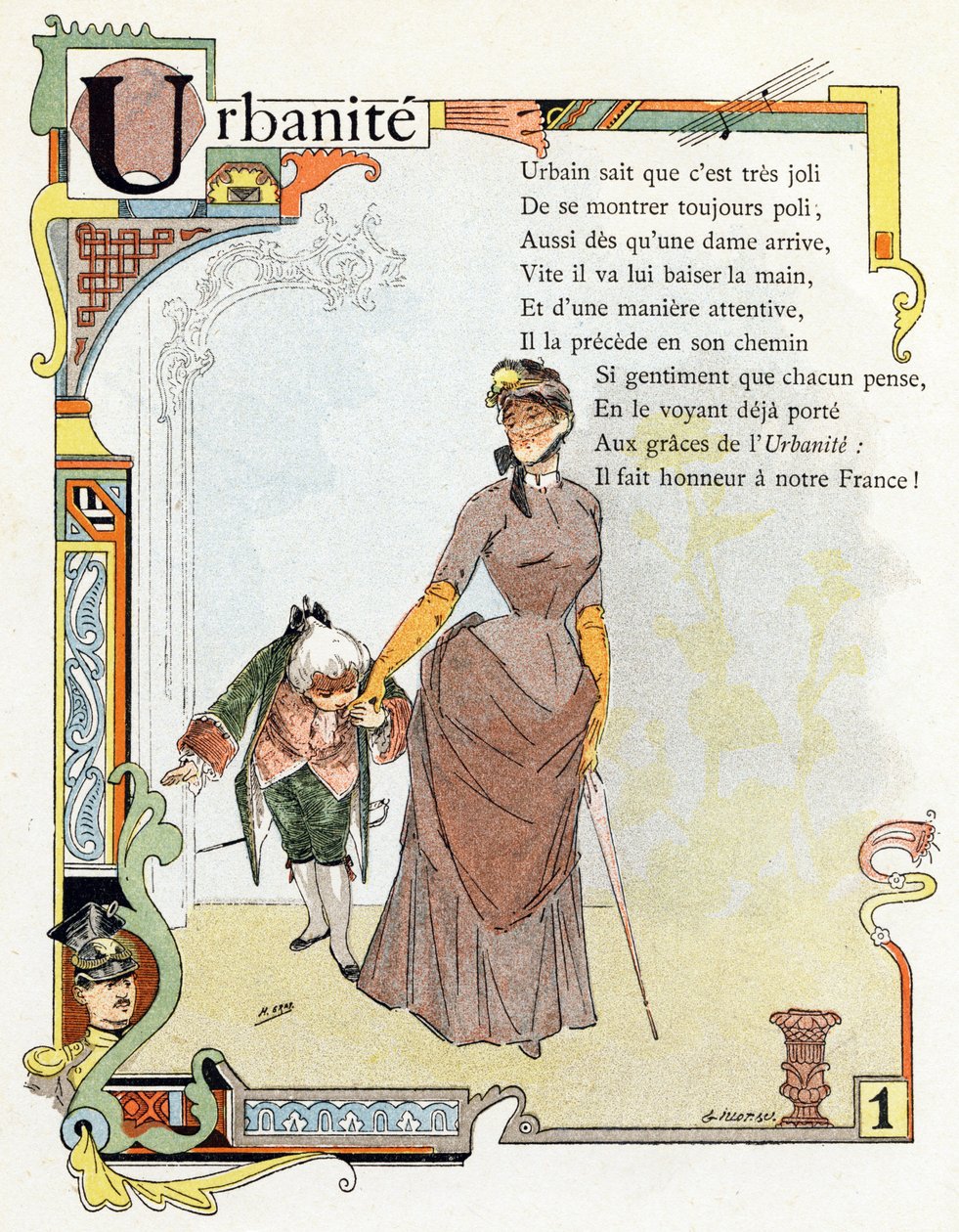 Lettre U Urbanite - Ut Uniform Urn One, vers 1890 (gravure) - Henri (1858 1924) Gray