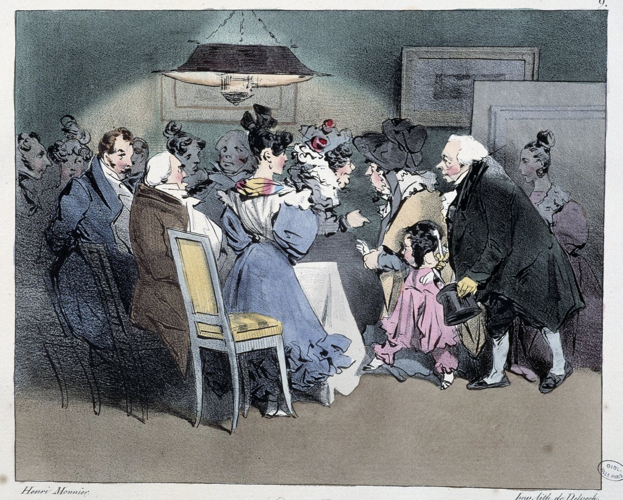 Les visites - dans « Esquisses parisiennes » par Henri Monnier, éd. Delpech, Paris - Henri Bonaventure Monnier