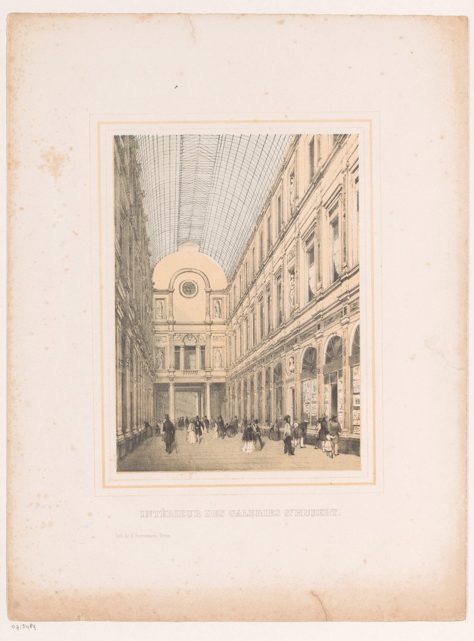 Intérieur des galeries royales Saint-Hubert à Bruxelles - Henri Borremans (attributed to)