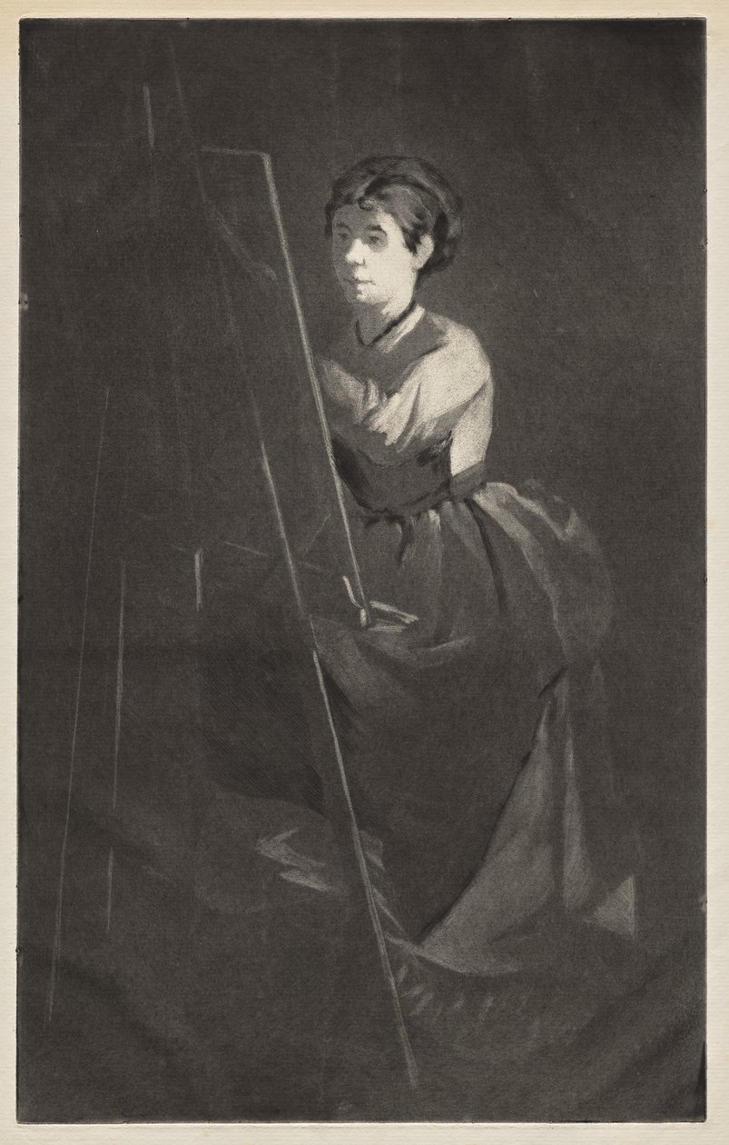 Jeune femme à un chevalet - Henri Charles Guérard