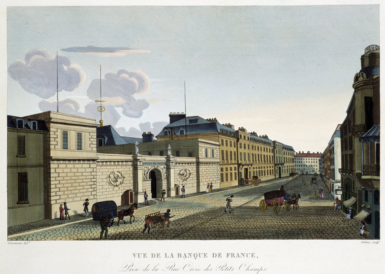 Vue de la Banque de France - dans Vues de Paris par Courvoisier - Henri Courvoisier-Voisin