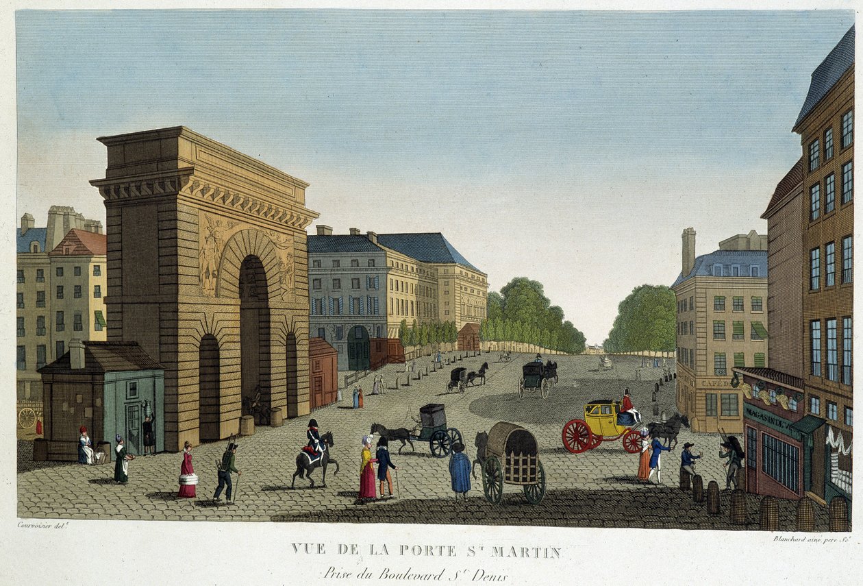 Vue de la Porte St Martin - dans Vues de Paris par Courvoisier - Henri Courvoisier Voisin