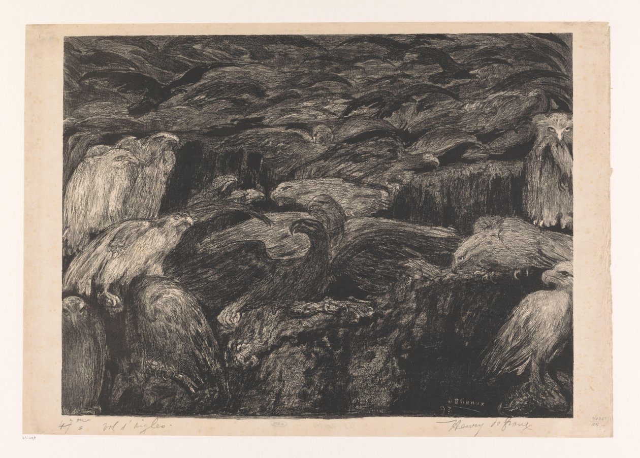 Groupe de rapaces - Henri De Groux (signed by artist)