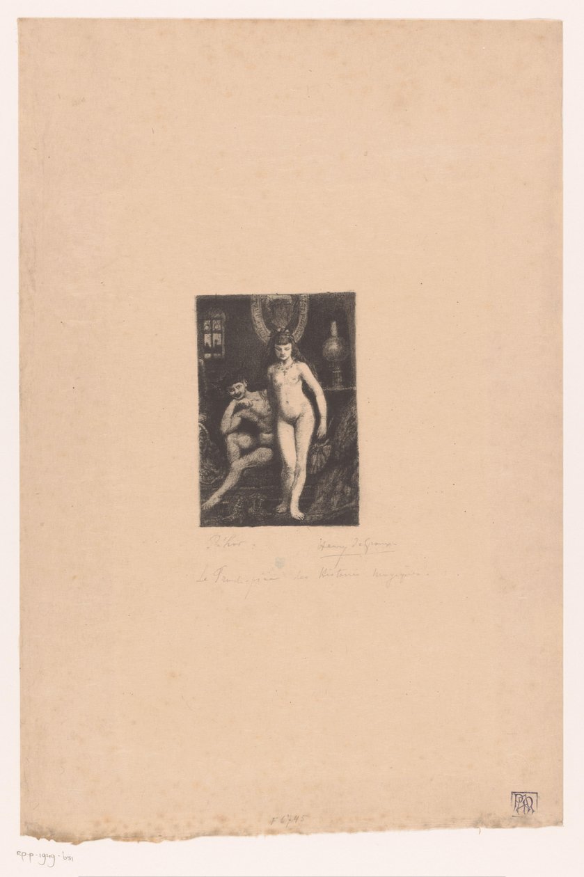 Femme nue debout et homme nu assis - Henri De Groux (signed by artist)