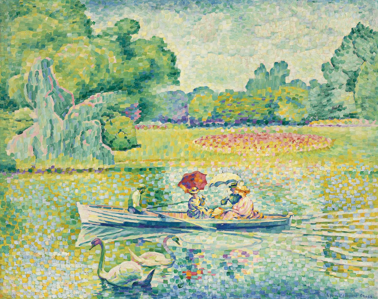 Promenade en barque au bois de Boulogne, vers 1899-1900 - Henri Edmond Cross