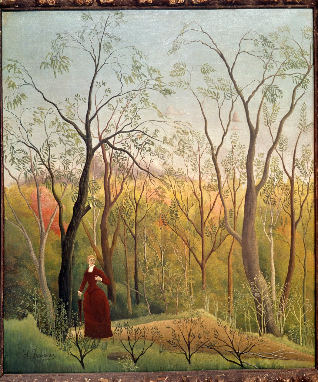 Une promenade dans les bois (peinture sur toile) - Henri Emilien Rousseau