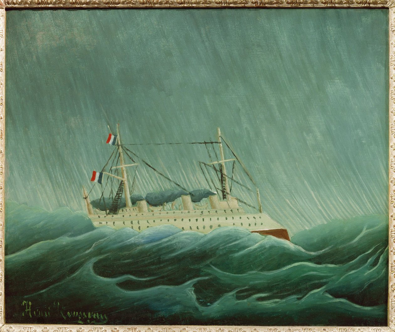 Le navire dans la tempete (painting on canvas) - Henri Emilien Rousseau