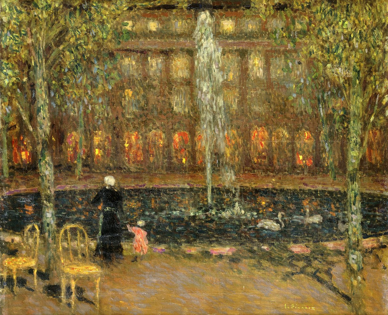 Le Bassin au Palais Royal - Henri Eugene Augustin Le Sidaner