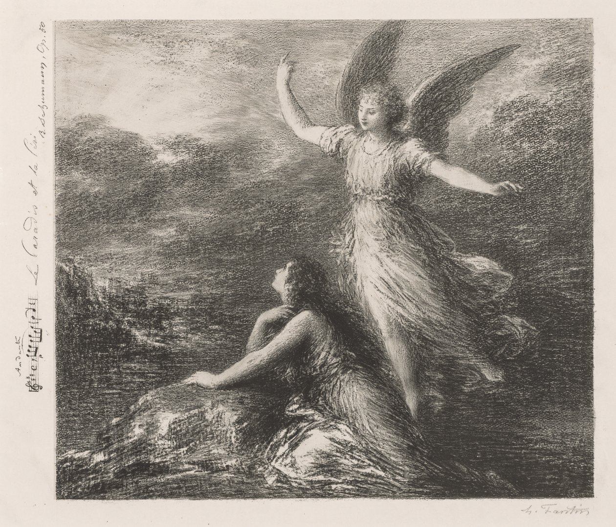Début du Paradis et la Péri (Deuxième planche) - Henri Fantin-Latour