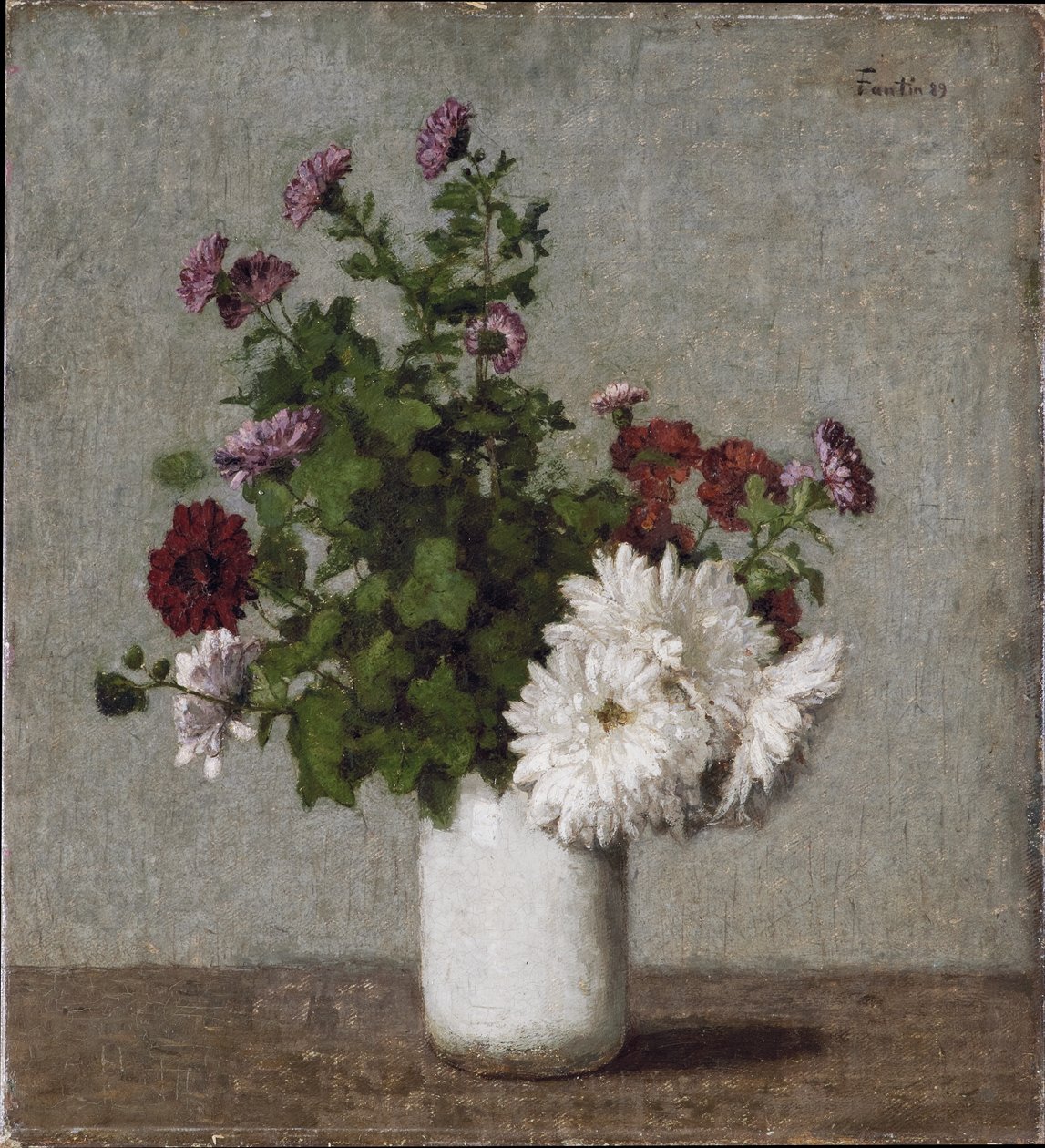 Nature morte florale : chrysanthèmes d