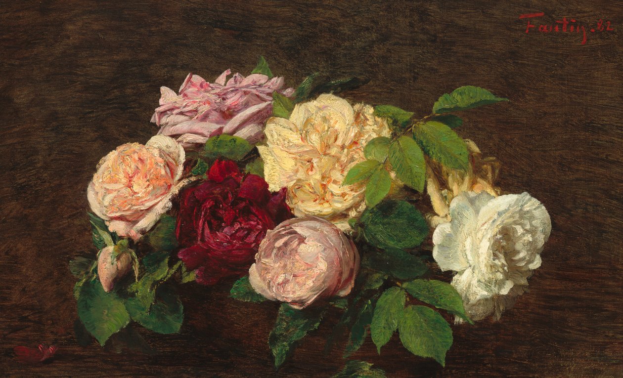 _Roses de Nice_ on a Table - Henri Fantin-Latour