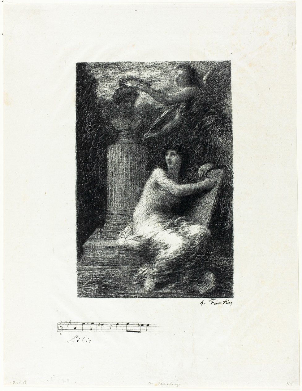 À Berlioz, petite planche - Ignace Henri Jean Fantin Latour