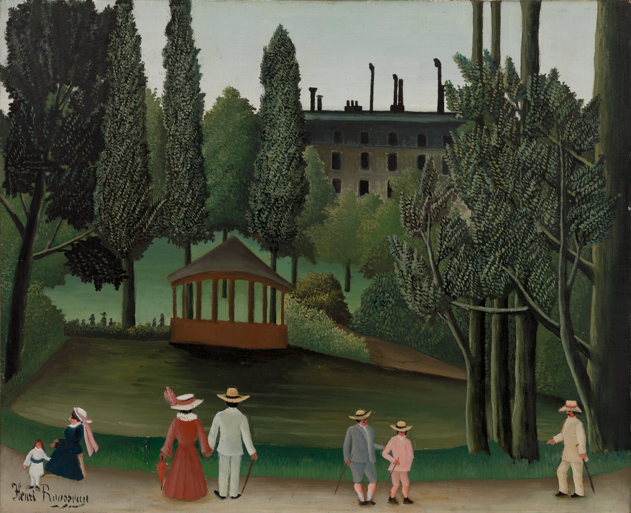 Vue du parc Montsouris, le kiosque, probablement 1908-1910 - Henri J.F. 1844 1910 Rousseau