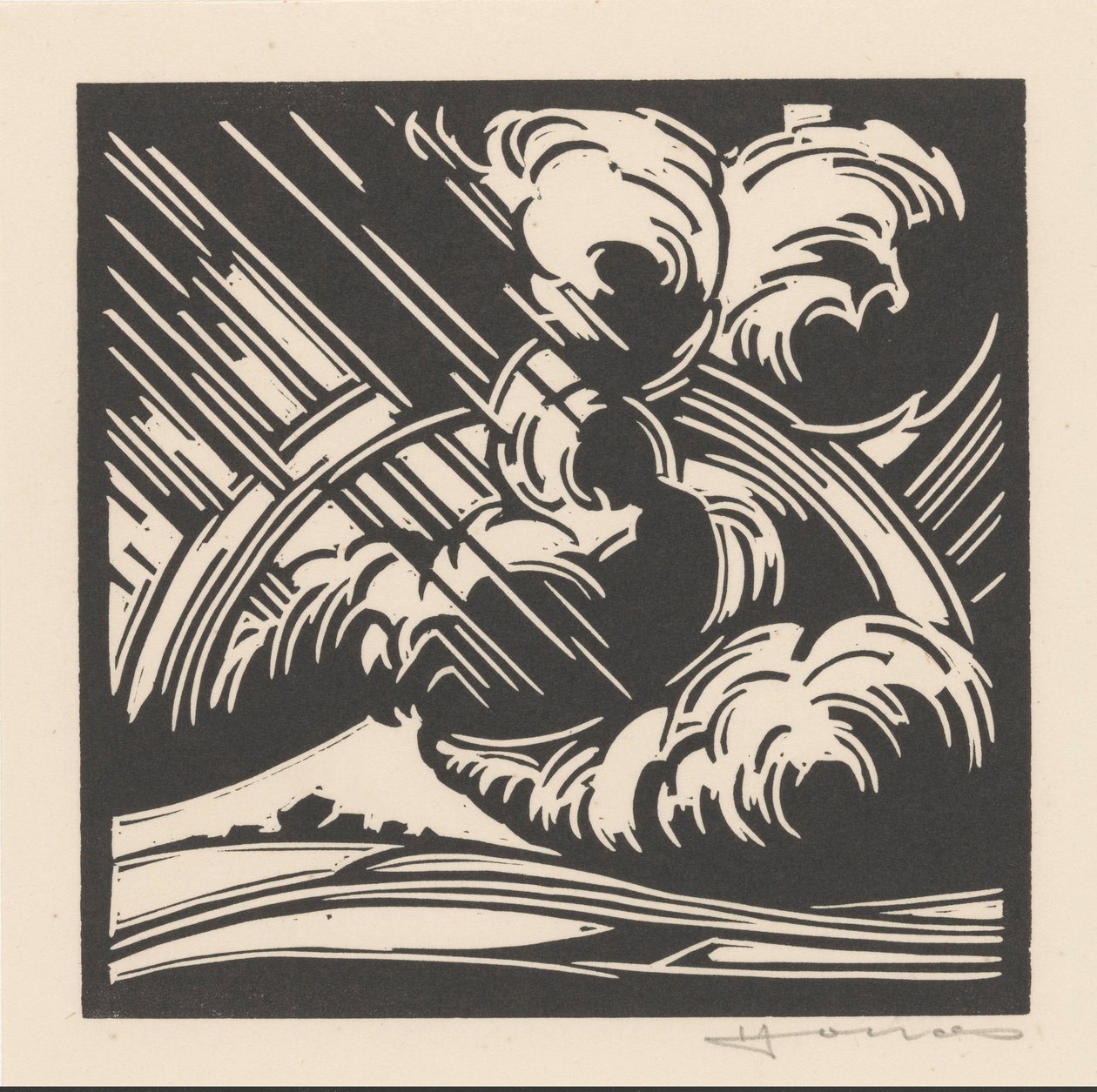 Tempête sur un paysage - Henri Jonas (signed by artist)