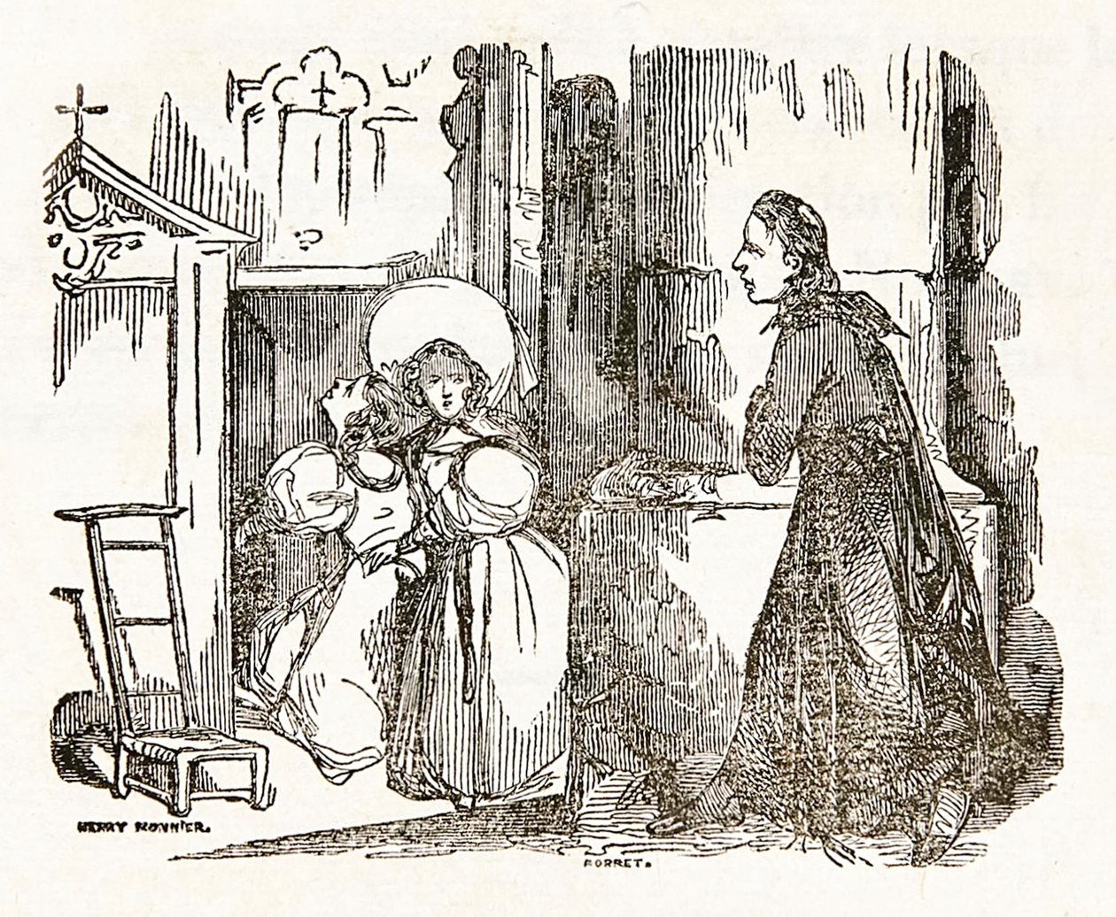 Le Rouge et le Noir de Stendhal (Marie-Henri Beyle) page de titre du Livre 1 - Henri Joseph Dubouchet
