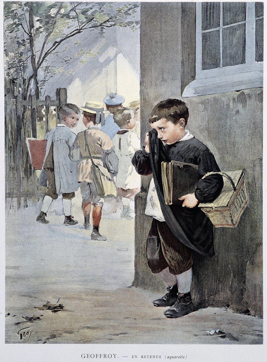 En retenue - aquarelle par Geoffroy dans "Le Figaro Illustré", mai 1901 - Henri Jules Jean Geoffroy