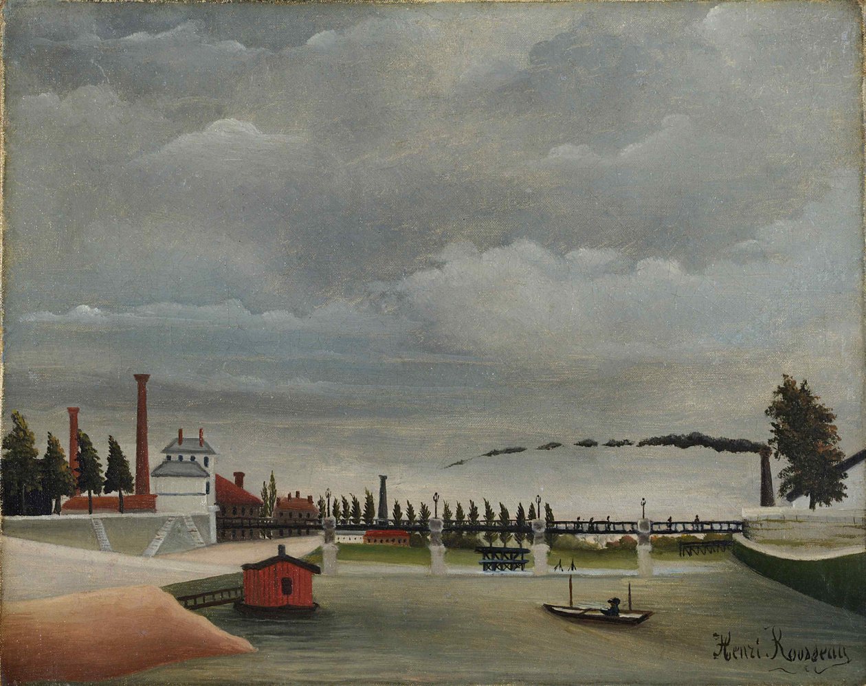 Vue de la passerelle à Passy - Henri Julien Félix Rousseau