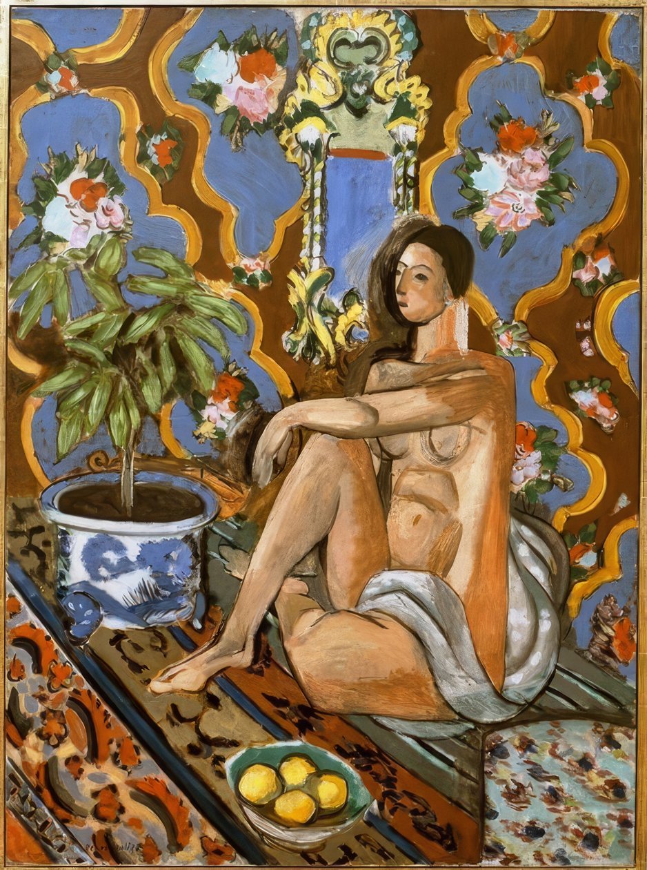 Figure décorative sur fond ornemental - Henri Matisse