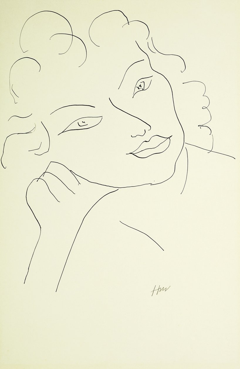 Tête de jeune femme (plume et encre noire sur papier) - Henri Matisse