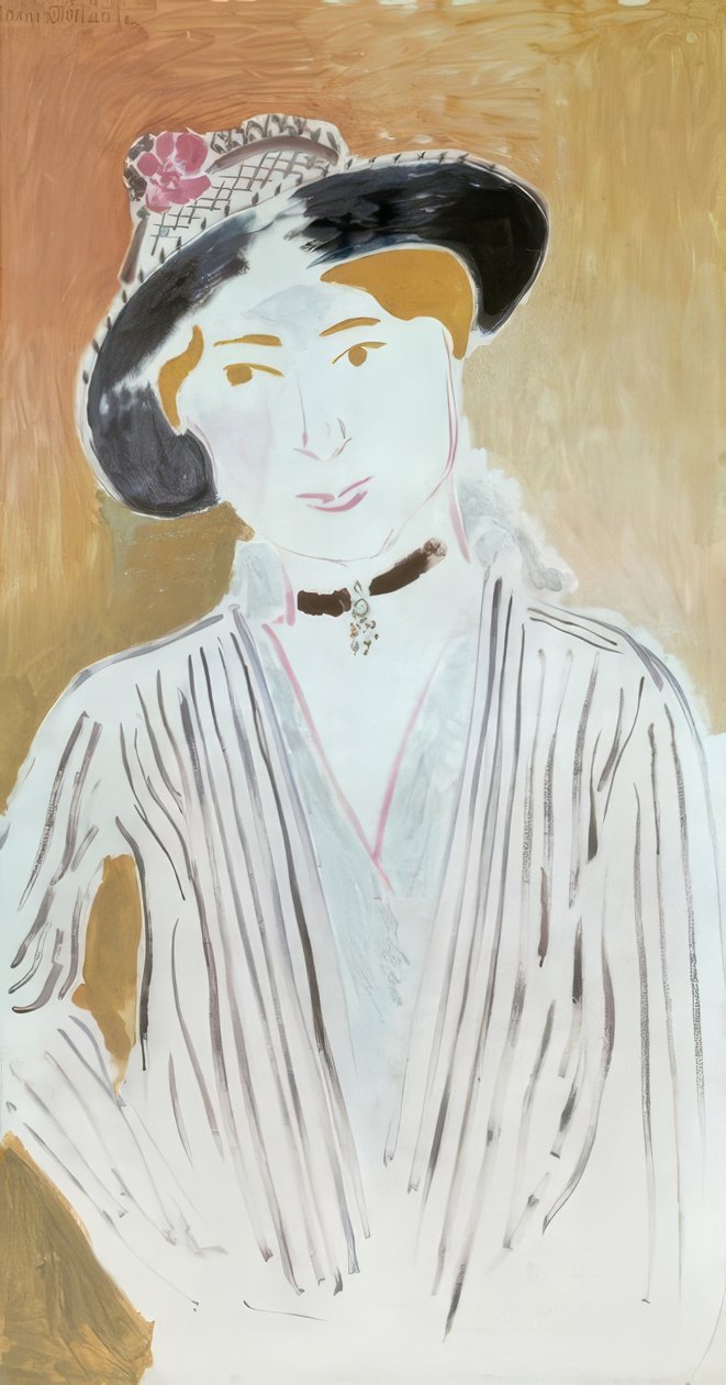 La jaquette rayée, ou Jeune fille au chapeau corbeille - Henri Matisse