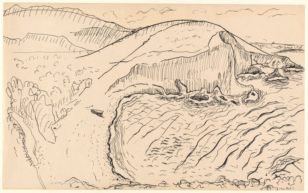 Paysage (plume et encre sur papier) - Henri Matisse
