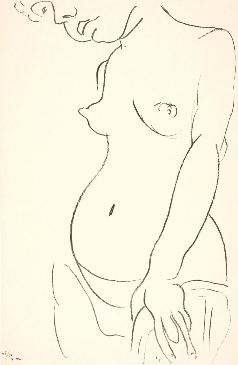 Femme nue en buste, de trois quarts vers la gauche. Le haut de la tête est coupé - Henri Matisse