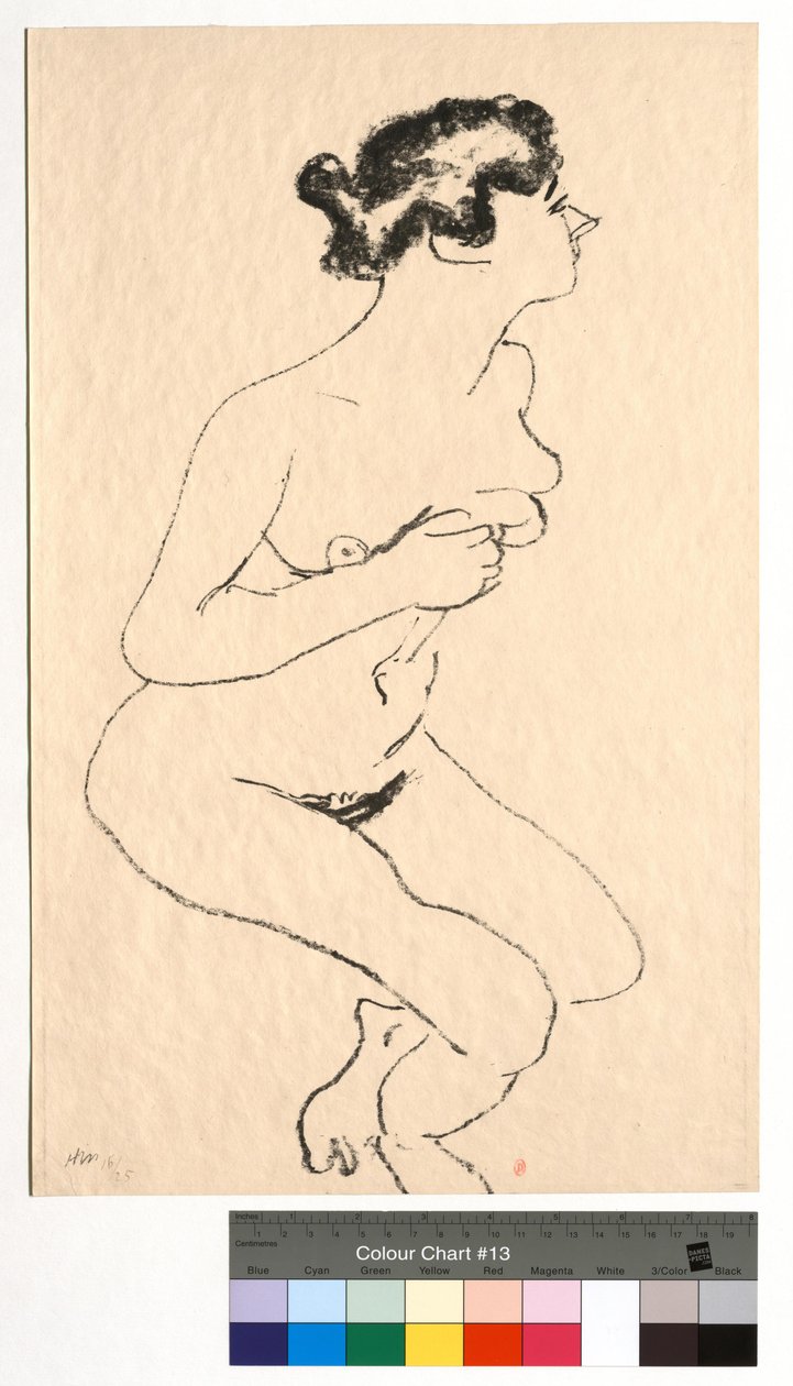 Nu accroupi, profil à la chevelure noire - Henri Matisse