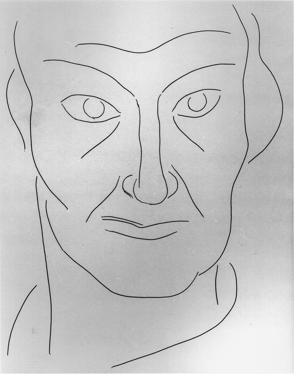 Portrait de Charles Baudelaire (1821-67), illustration pour les Poèmes de Stéphane Mallarme (1842-98) 1932 (plume et encre sur papier) (photo n/b) - Henri Matisse