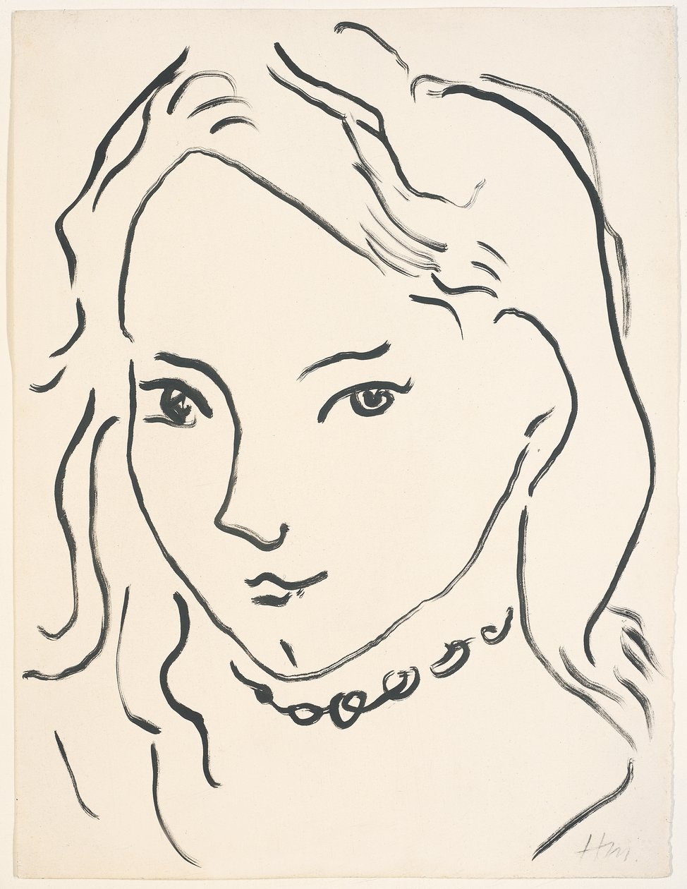 Portrait de Marguerite, vers 1906-1907 (pinceau et encre de Chine sur papier) - Henri Matisse