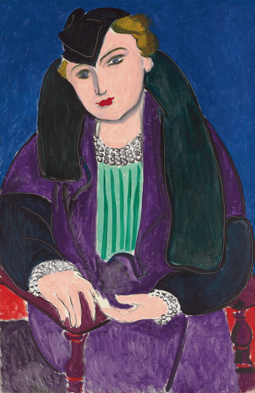 Portrait avec un manteau bleu, - Henri Matisse
