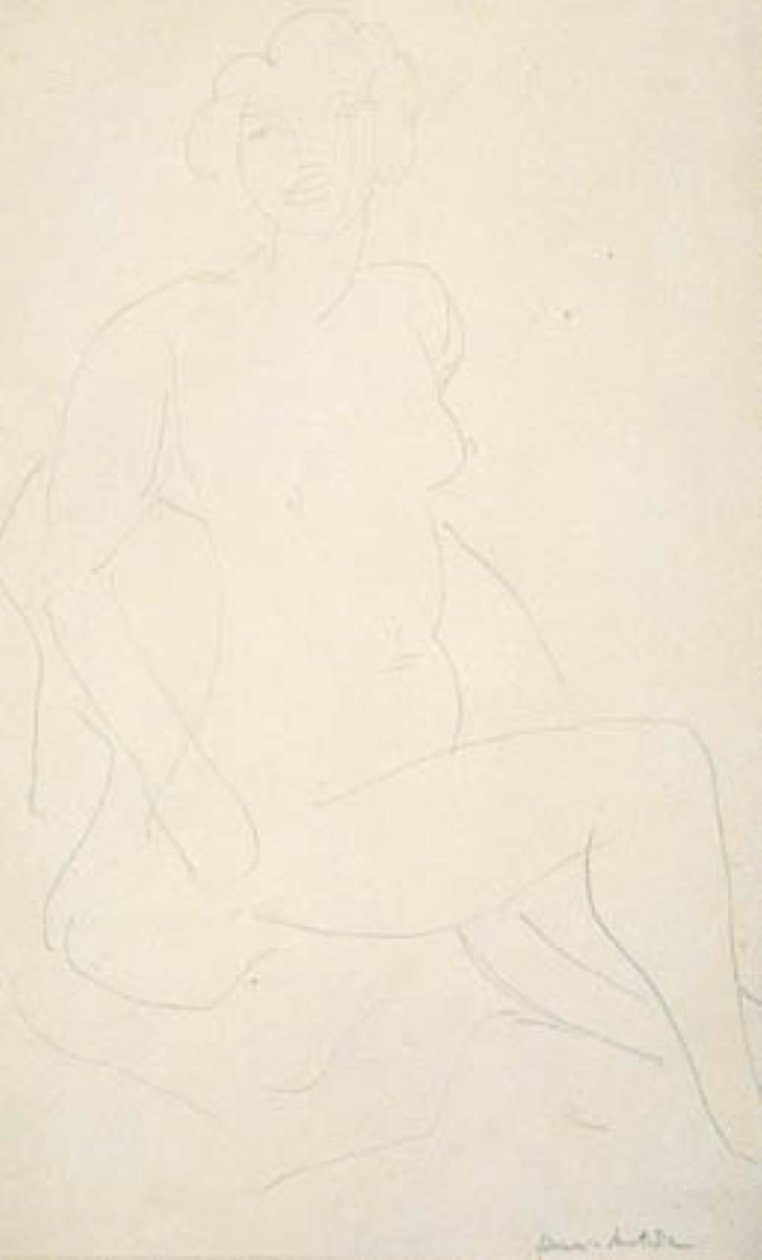 Modèle féminin assis, tourné vers la droite - Henri Matisse