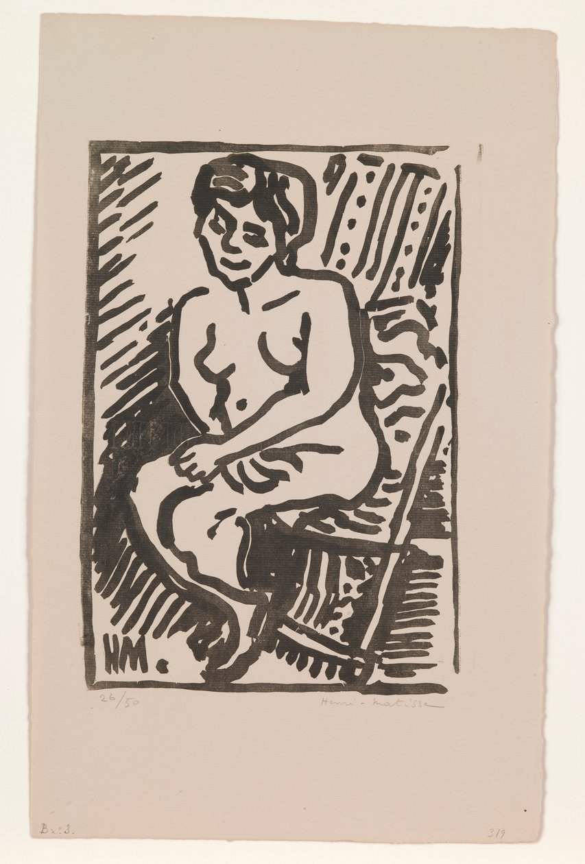 Petite gravure sur bois noire - Henri Matisse