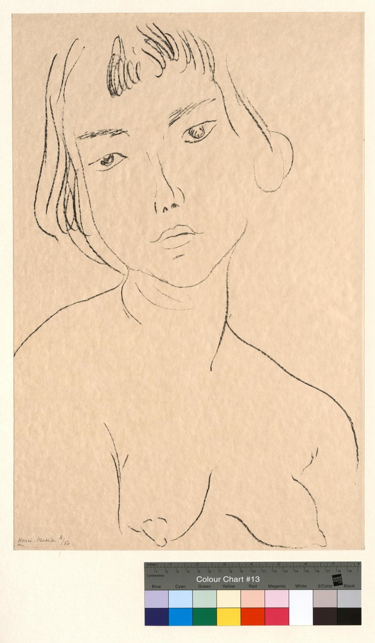 Visage légèrement penché vers la gauche - Henri Matisse