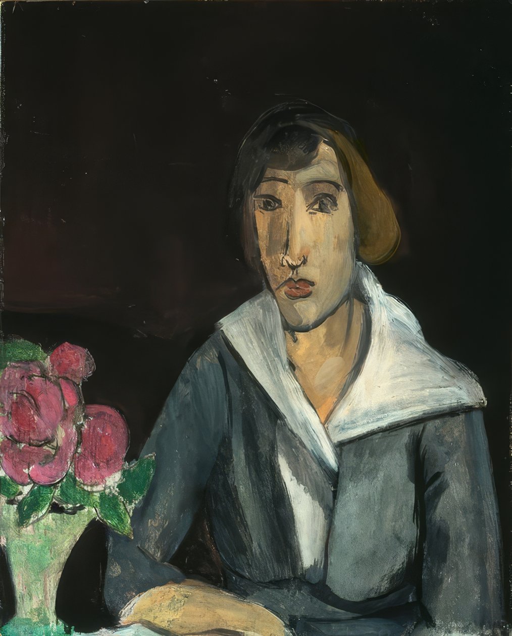 Femme avec des roses - Henri Matisse