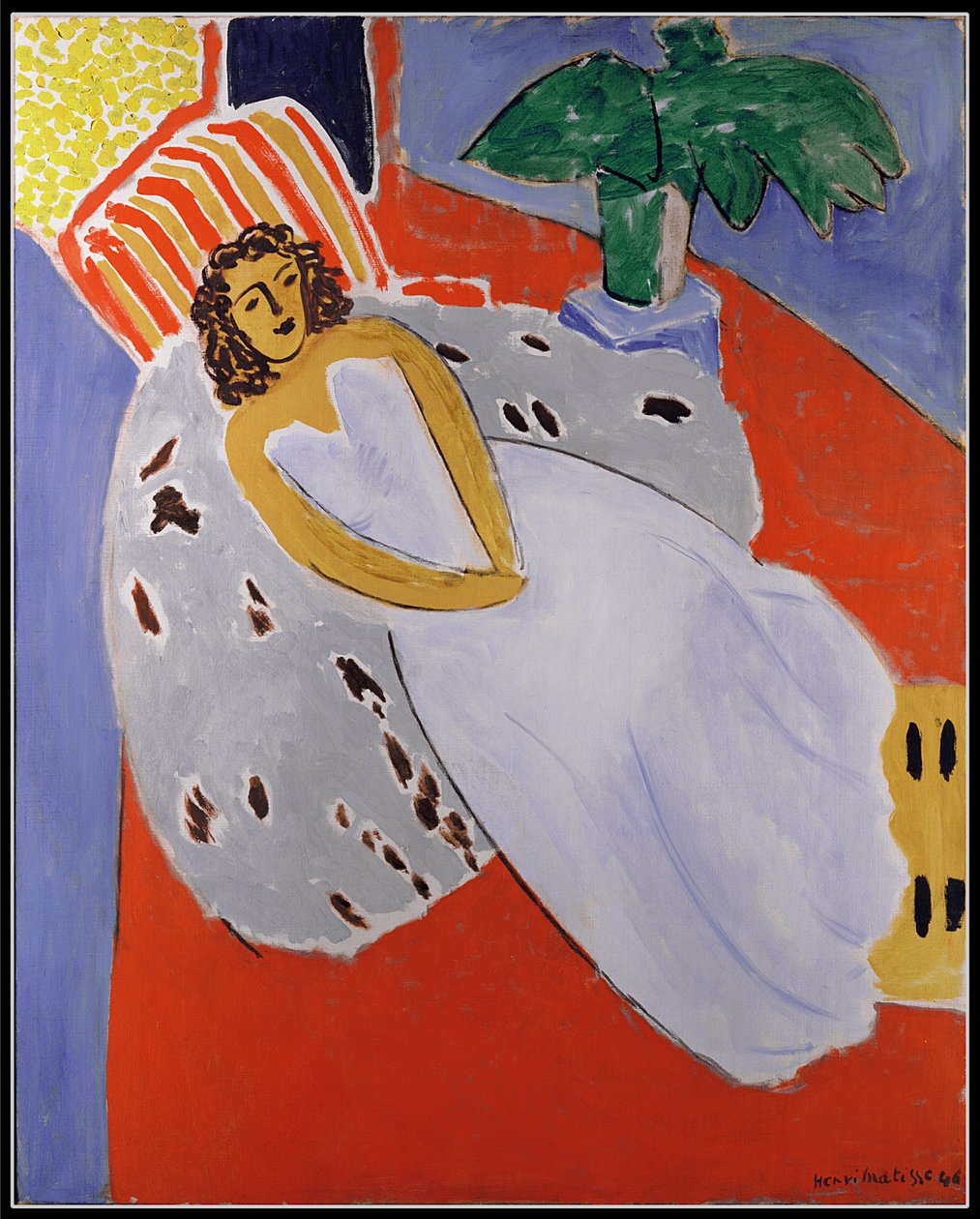 Jeune femme en blanc sur fond rouge - Henri Matisse