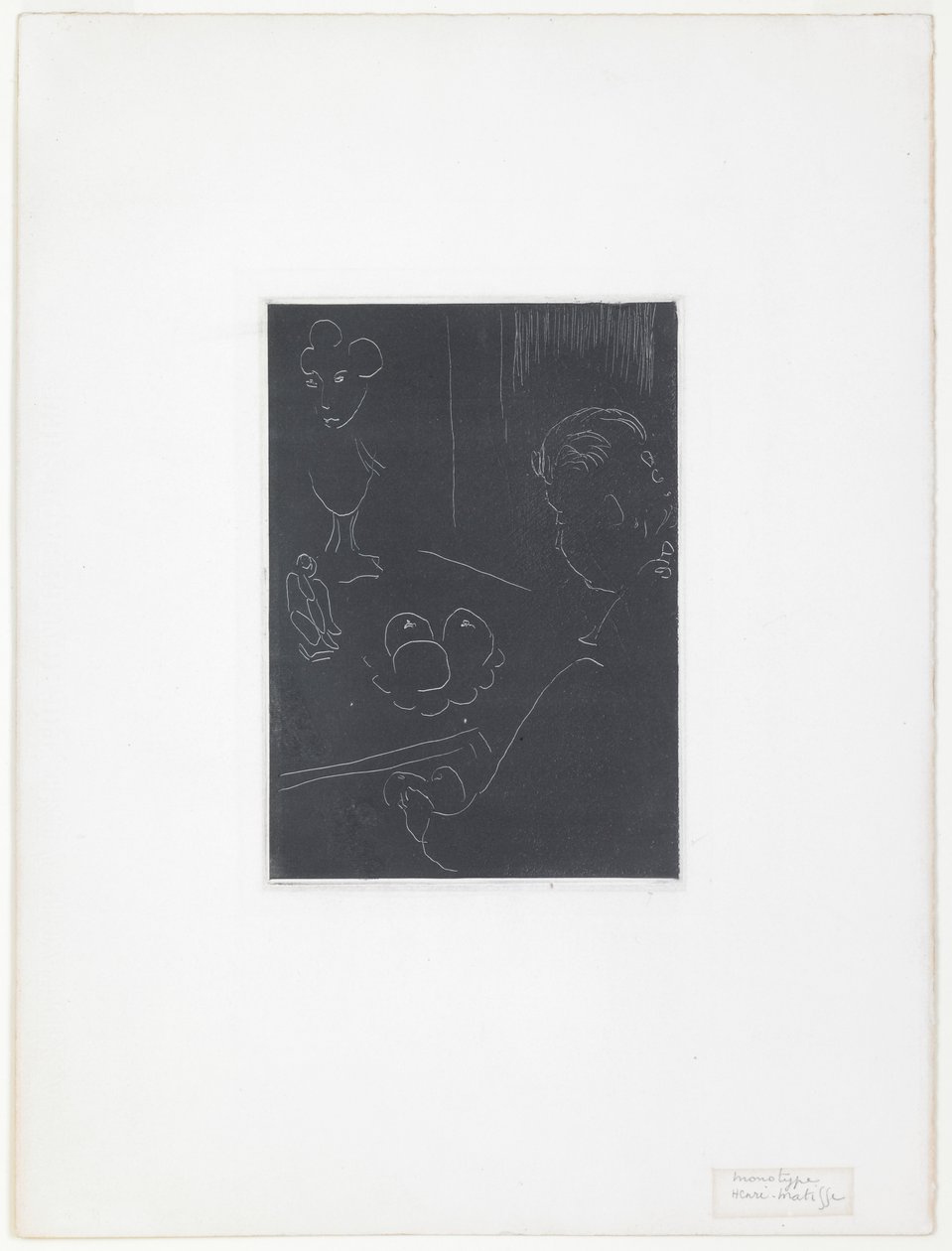Jeune femme dans un intérieur avec des fruits et des sculptures - Henri Matisse