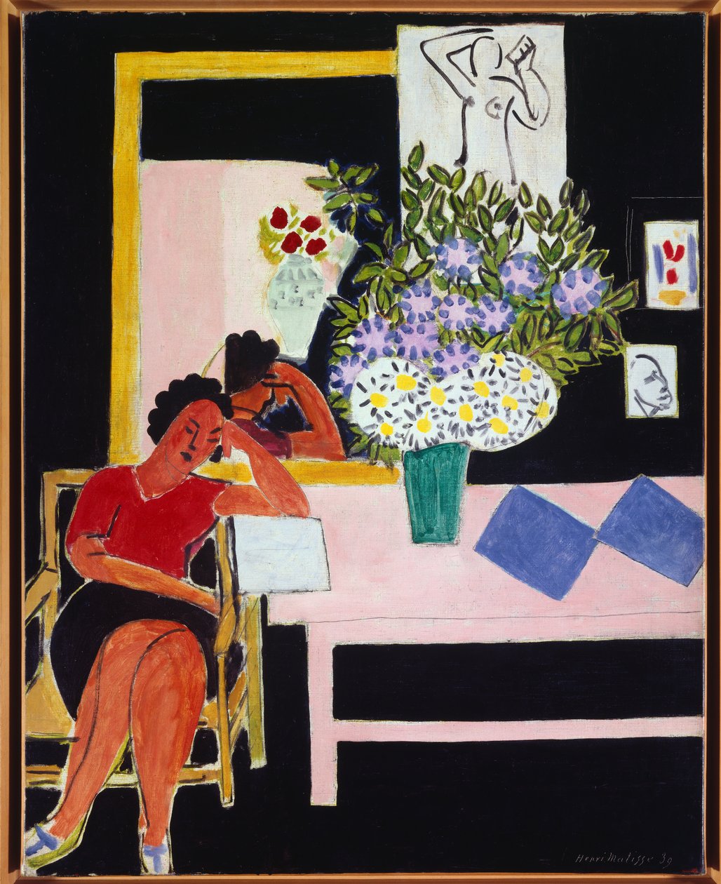 liseuse sur fond noir 1939 (oil on canvas ) - Henri Matisse