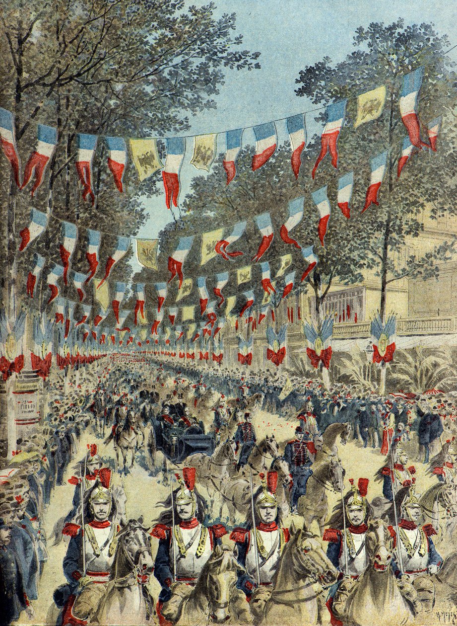 Arrivee a Nice du Tsarevitch Georges Alexandrovitch Romanov en 1896 (Gravure) - Henri Meyer