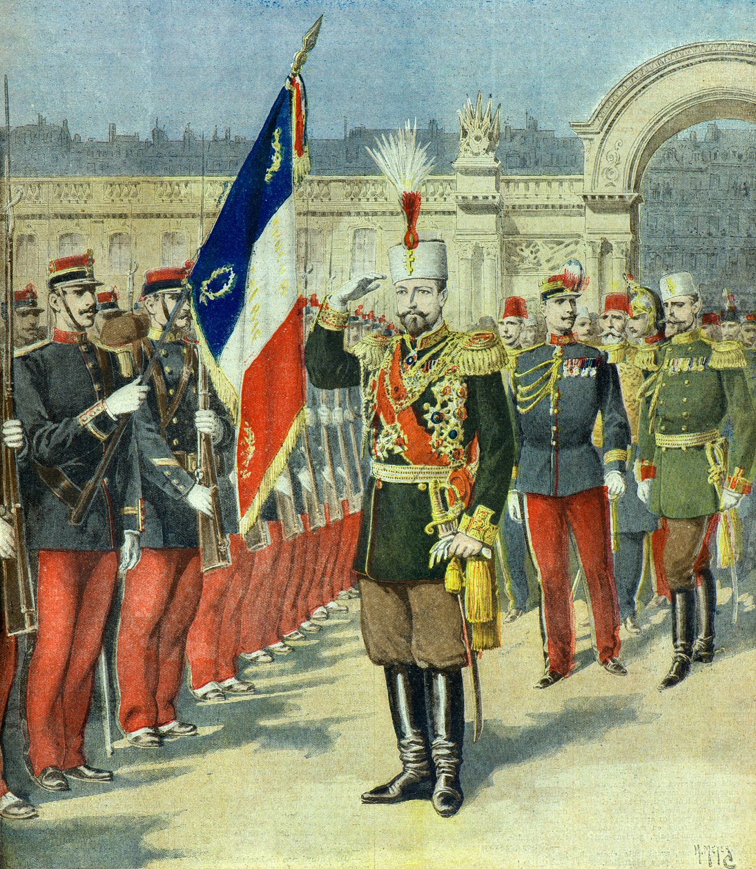 Ferdinand 1er roi de bulgarie est recu au palais de l