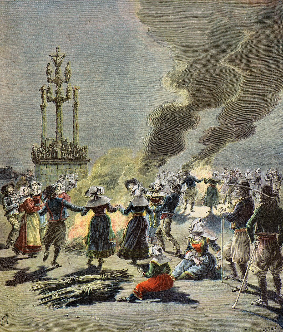 Feu de la Saint-Jean en Bretagne - Henri Meyer