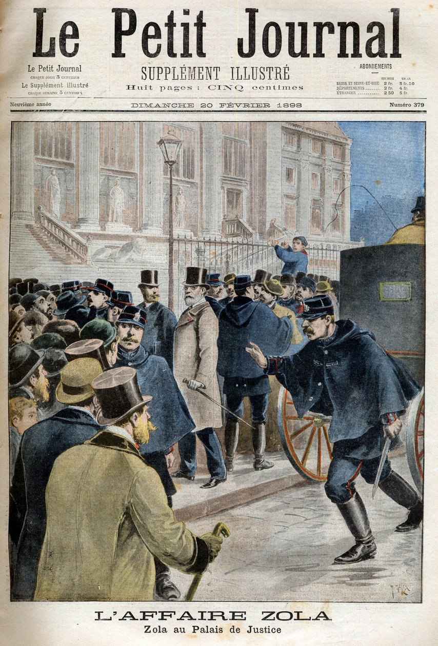 Affaire Dreyfus - Zola - Emile Zola , écrivain français, entre au Palais de Justice - Henri Meyer