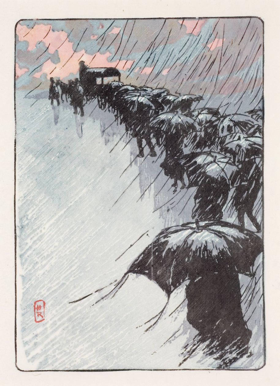 Funérailles sous les parapluies - Henri Rivière