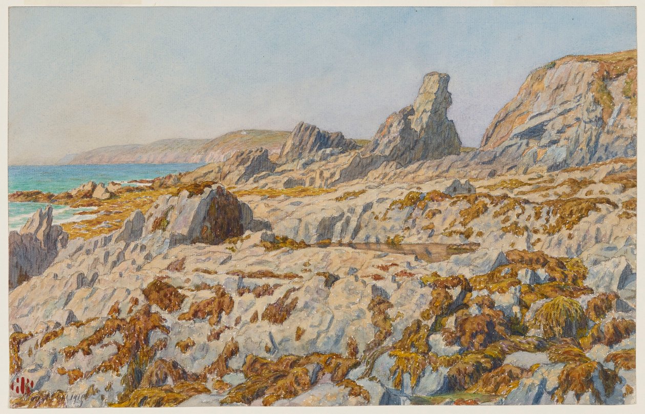 Grève de Pors Léonnec à marée basse. Morgat - Henri Rivière