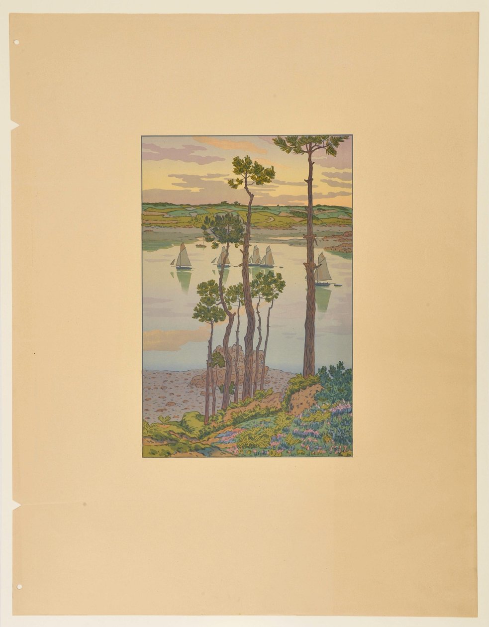 Die Ufer des Trieux in der Dämmerung - Henri Rivière