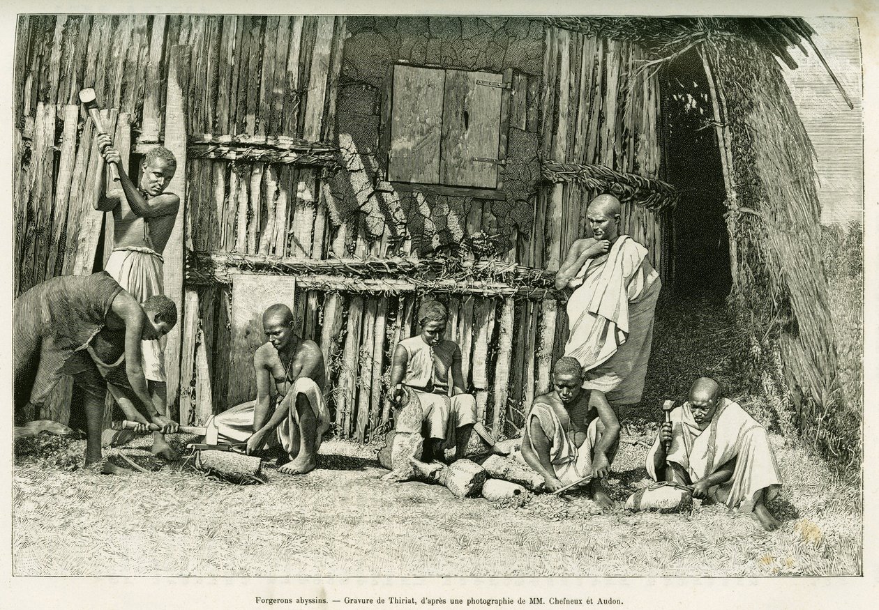 Forgerons abyssins. Gravure d