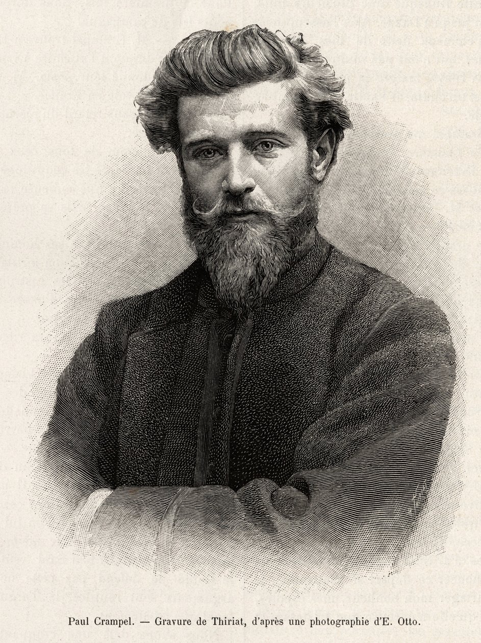 Portrait de Paul Crampel (gravure par Henri Thiriat pour illustrer l